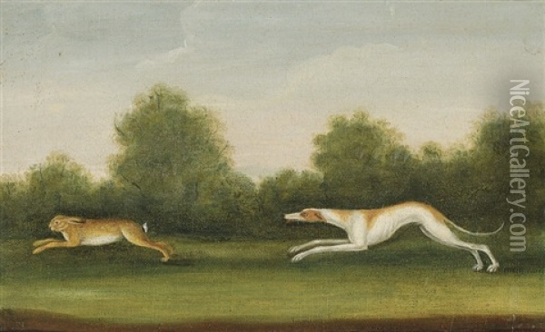 A Greyhound Chasing A Hare Oil Painting - Francis Sartorius the Elder