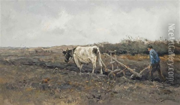 Ploughing The Fields Oil Painting - Willem George Frederik Jansen