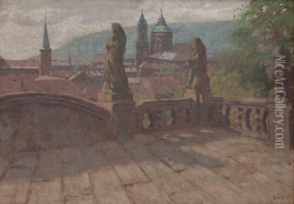 Prague Motive Oil Painting - Stanislav Feikl