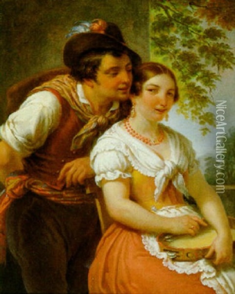 Beim Tanz - Der Schaker Oil Painting - Karl von Blaas