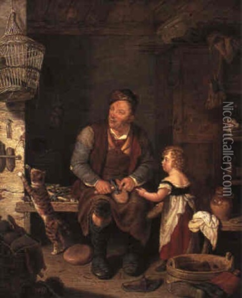 The Cobbler Oil Painting - Alexander Fraser the Elder