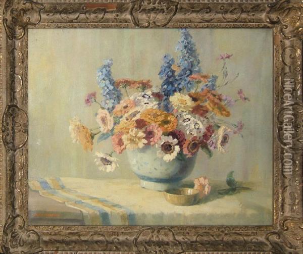 A Mixed Bunch Oil Painting - Freda, Nee Clulow Marston