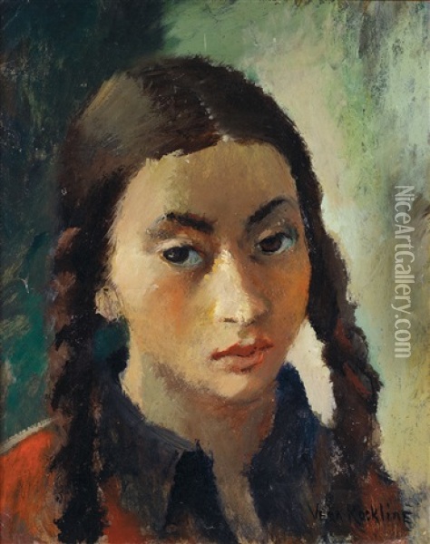 Portrait De Jeune Fille Oil Painting - Vera Rockline