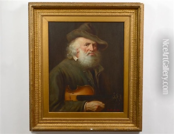 Portrait Of Joseph Joachim Oil Painting - Miklos Barabas