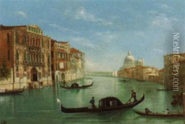 Canal Grande Mit Blick Auf Santa Maria Della Salute Oil Painting - Lina Beck-Bernard