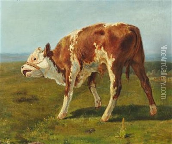 Tyrekalven Oil Painting - Theodor Philipsen