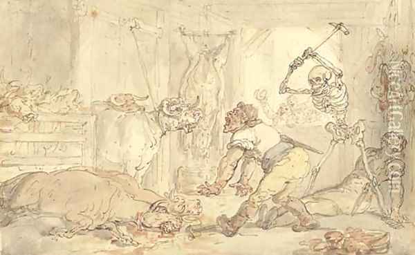 The massacre Oil Painting - Thomas Rowlandson