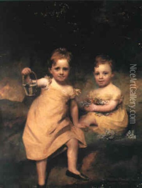 Double Portrait Of William Thorald Wood And Charles Thorald Wood Oil Painting - Sir Henry Raeburn