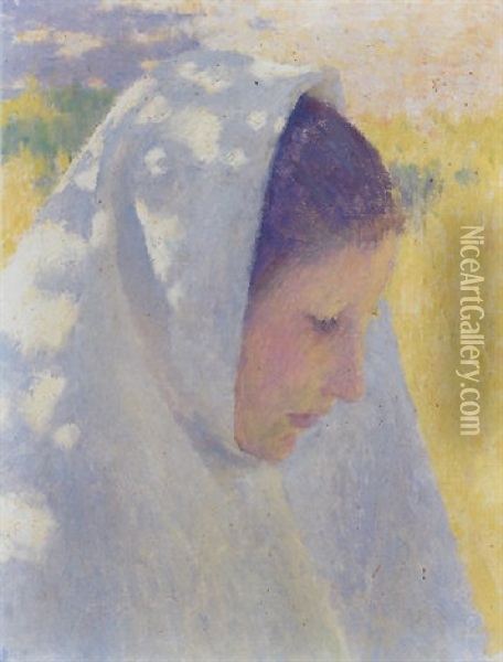 Peasant Girl (the Communicant) Oil Painting - Emanuel Phillips Fox