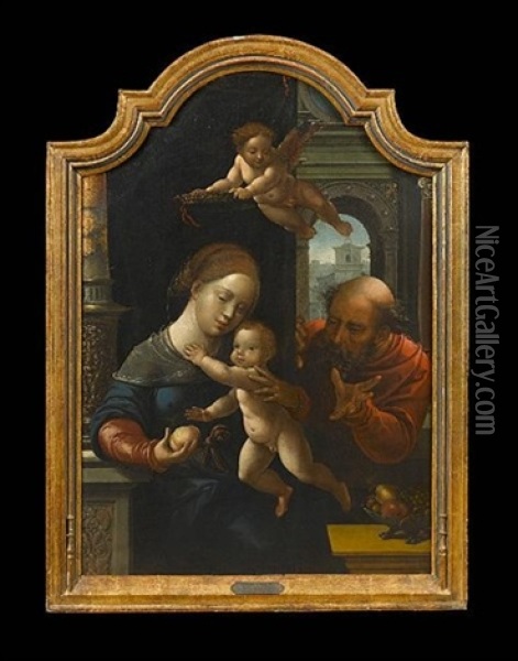 The Holy Family Oil Painting - Bernaert (Barend) van Orley