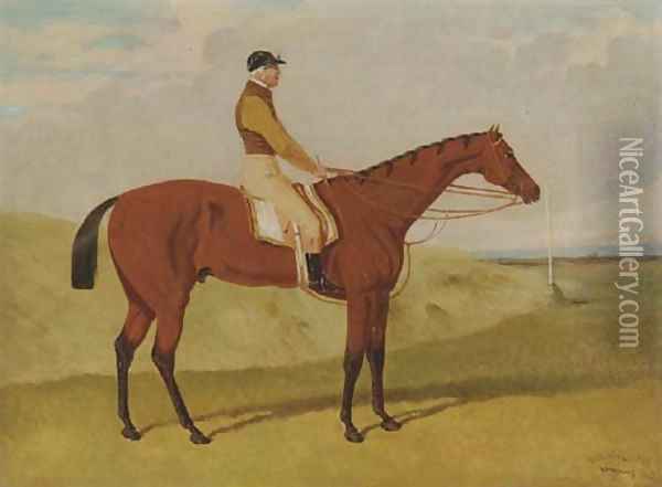 Frederick with jockey up, in an extensive landscape Oil Painting - John Frederick Herring Snr