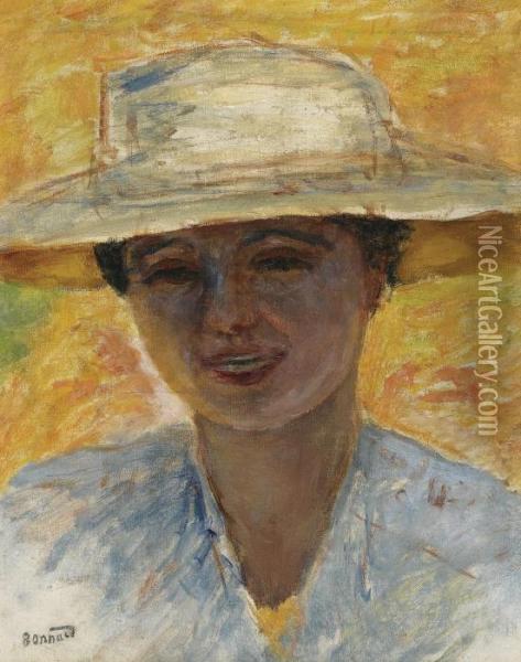 Portrait De Femme Au Grand Chapeau Oil Painting - Pierre Bonnard