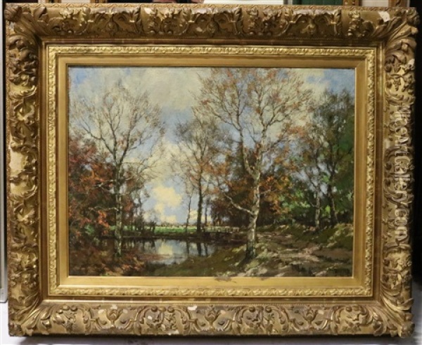 Bomen Aan Een Beek, Mogelijk De Vordense Beek Oil Painting - Arnold Marc Gorter