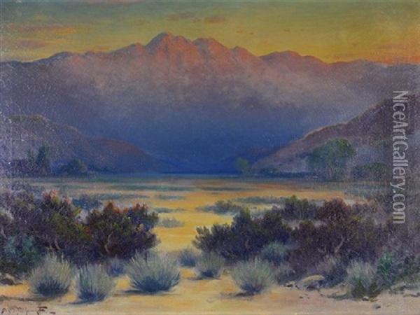 Desert Sunrise Oil Painting - Alexis Matthew Podchernikoff