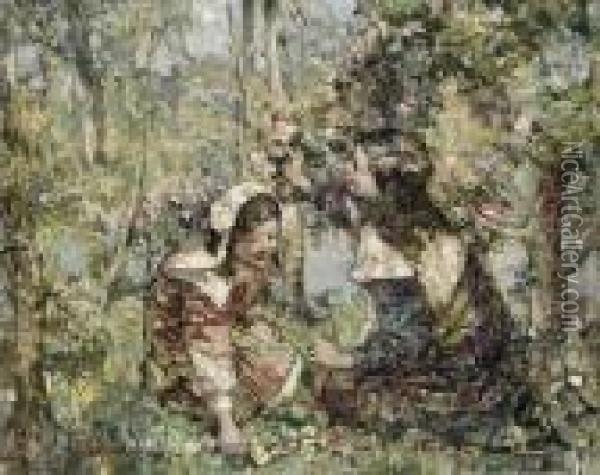 Picking Wildflowers Oil Painting - Edward Atkinson Hornel