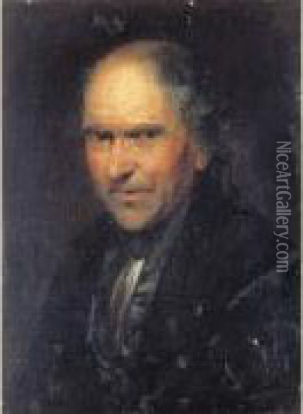 Portret Van De Oom Van De Kunstenaar Oil Painting - Antoine Wiertz