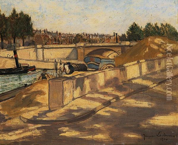 Paris, Le Pont Du Carrousel Oil Painting - Jacques Lederer