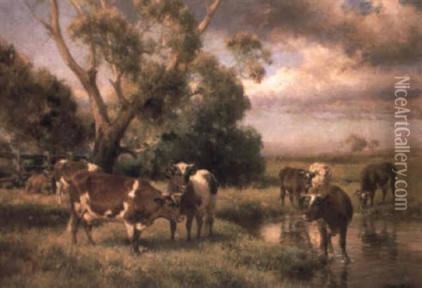 Summer Pasture Oil Painting - Jan Hendrik Scheltema