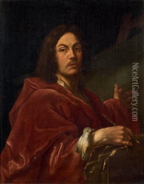 Autoportrait D'un Dessinateur Oil Painting - Nicolas de Largilliere