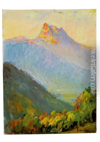 Aot Dans Les Alpes (august In Den Alpen) Oil Painting - Henri Person