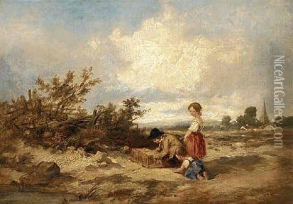 Hampstead Heath, The Bird Trap Oil Painting - William James Mueller