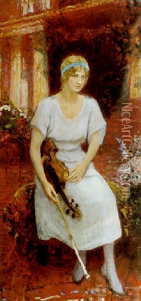 Violinisten Hansen Oil Painting - Ilya Repin