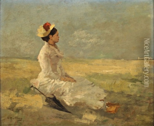 Reverie Oil Painting - Louis Mettling