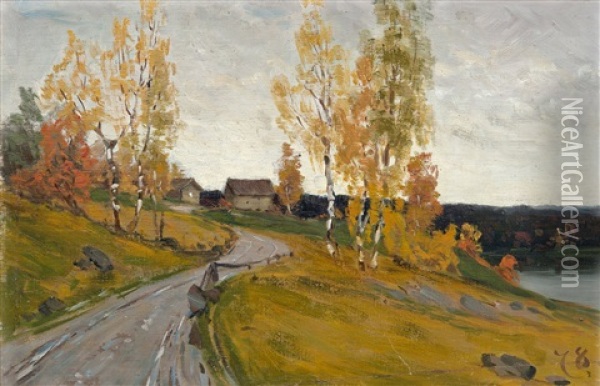 Autumn Birches Oil Painting - Fanny Maria Churberg