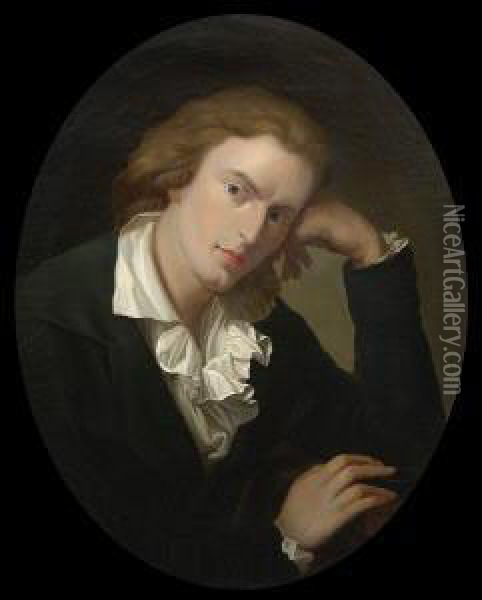 Friedrich Von Schiller. Oil Painting - Gustav Zick