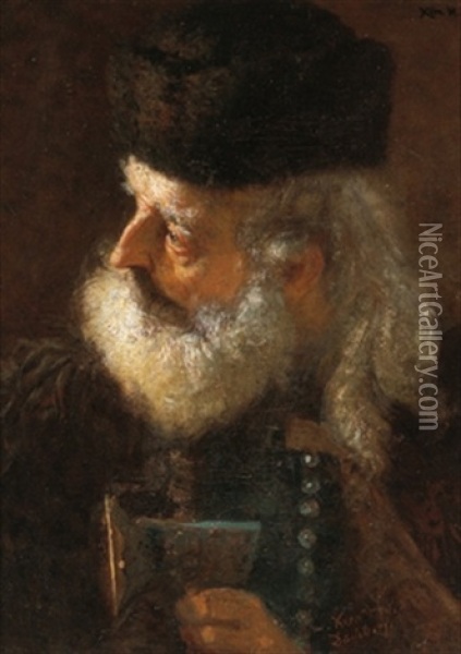 Portrait Eines Mannes Mit Weisem Bart Oil Painting - Hermann Kern
