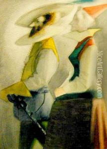 Don Kichote I Dulcynea Oil Painting - Norbert Strassberg