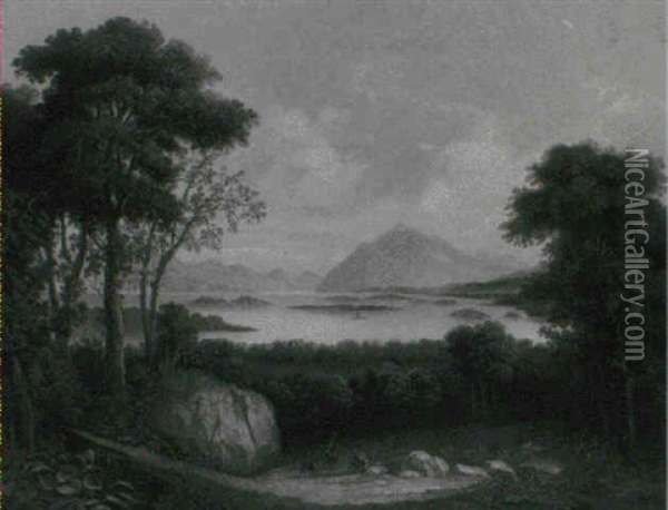 A Scottish Loch Oil Painting - Horatio McCulloch