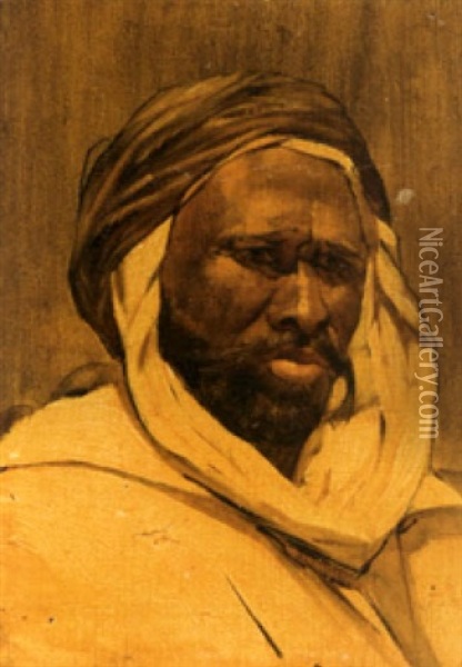 Portrait D'arabe Oil Painting - Albert Bligny