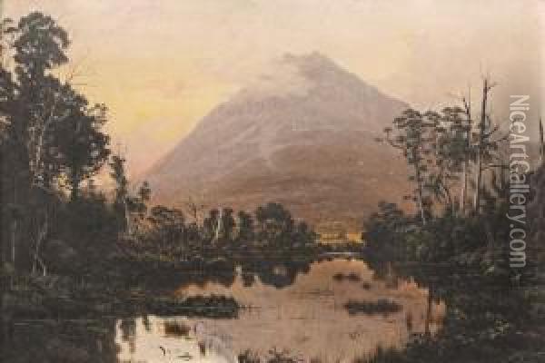 Mt Pelion, Tasmania Oil Painting - H. Forrest