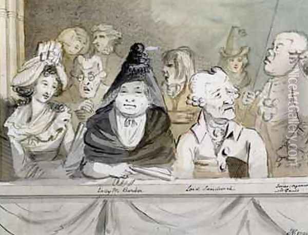 Caricature of the audience at the Commemoration of Handel in Westminster Abbey in 1784 1790 Oil Painting - John Nixon