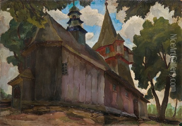 Kosciolek W Radziszowie Oil Painting - Stanislaw Kamocki