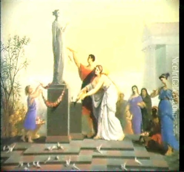 Offrandes A La Divinite Oil Painting - Raphael Poggi