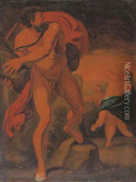 Polyphemus with Galatea and Acis Oil Painting - Giovanni Lanfranco