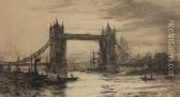 Tower Bridge Oil Painting - William Lionel Wyllie