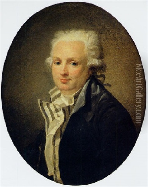 Portrait De L'acteur Dugazon Oil Painting - Henri-Pierre Danloux