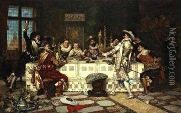 The Prince's Birthday Party Oil Painting - Adolphe Alexandre Lesrel