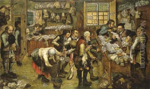 The Tax Collector's Office Oil Painting - Pieter Brueghel the Younger