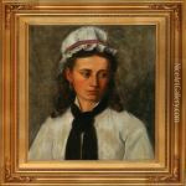 Portrait Of A Young Woman Oil Painting - Peder Vilhelm Ilsted