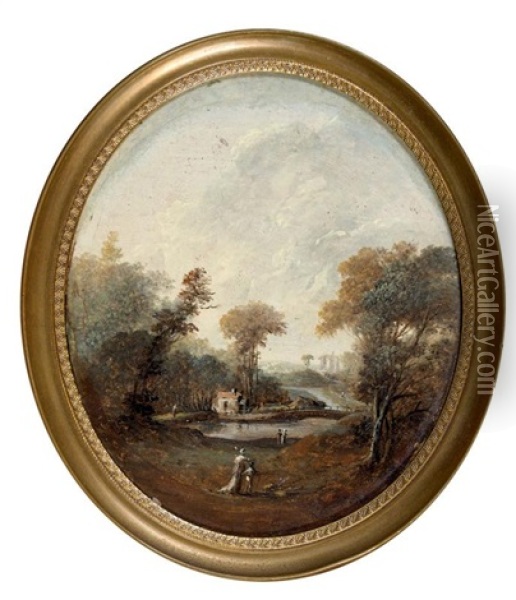 Paysage Champetre Oil Painting - Louis Gabriel Moreau the Elder