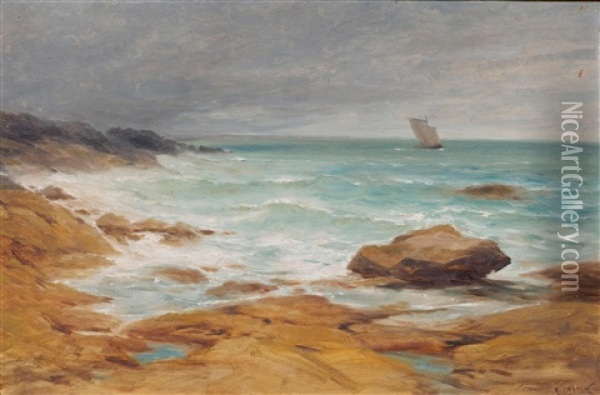 Coastal Landscape Oil Painting - Gustave Castan