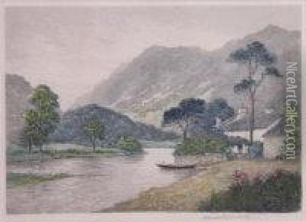 Borrowdale Oil Painting - Claude Hamilton Rowbotham