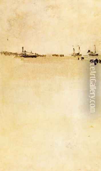 Beach Scene I Oil Painting - James Abbott McNeill Whistler