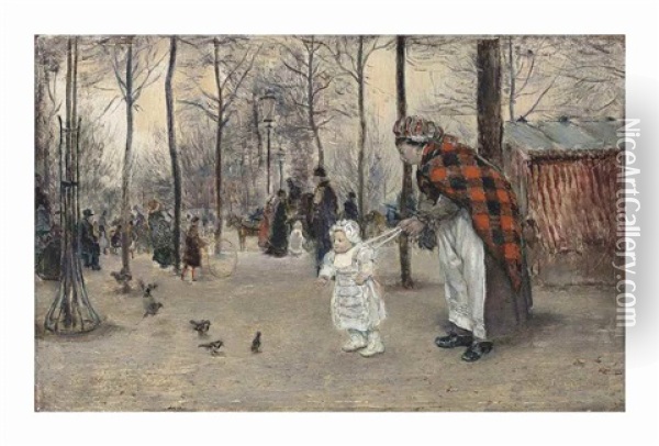 La Promenade Oil Painting - Jean Francois Raffaelli