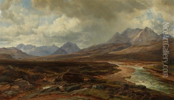 The Cowlan Hills, Glen Torridon, Ross-shire Oil Painting - Arthur Perigal the Younger