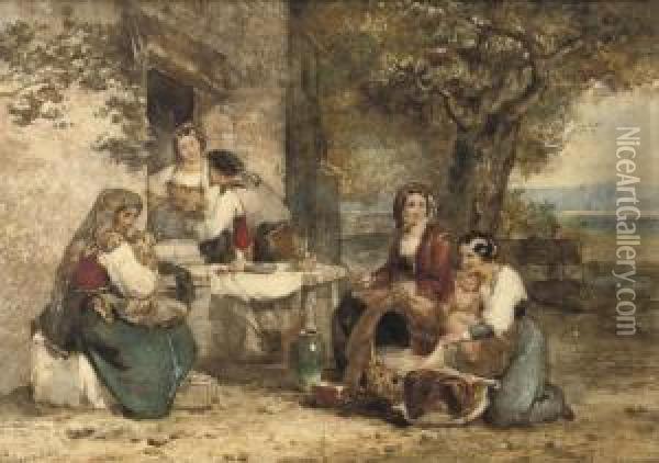 In The Shade Oil Painting - Karel Frans Philippeau
